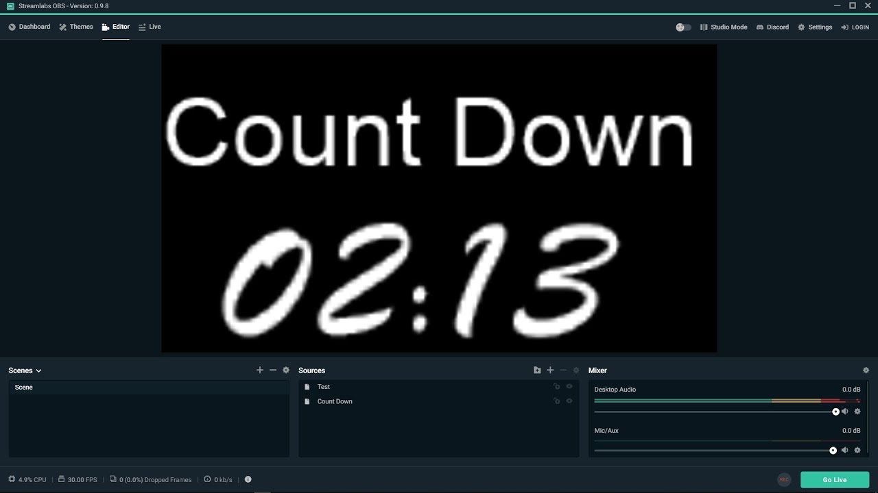 obs countdown timer script